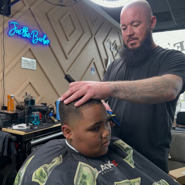 Client haircut result — clean fade and lineup