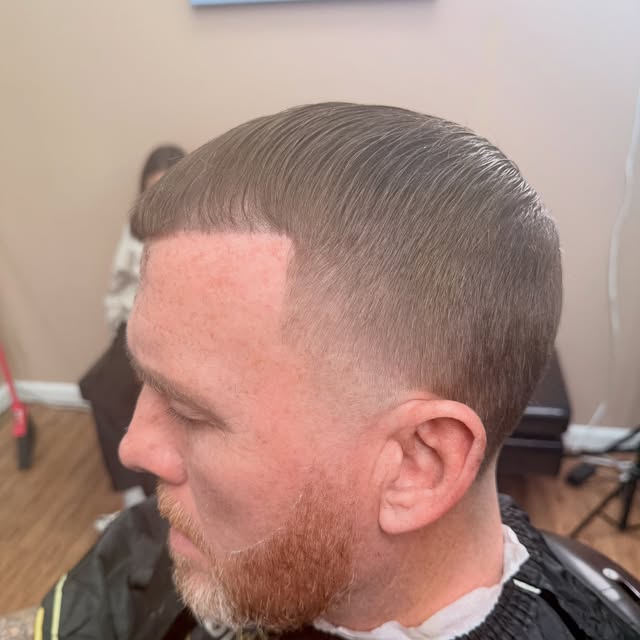 Classic side part comb over fade